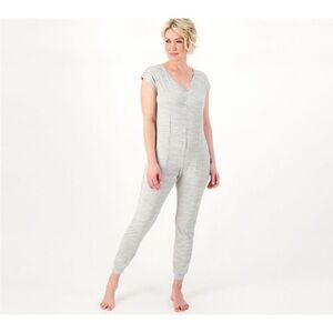 MUK LUKS Women's Jumpsuit Jumpsuits Sz L The Long Weekend Cloud Gray NWT